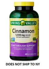 Cinnamon Dietary Supplement, 1000 Mg, 400 Count