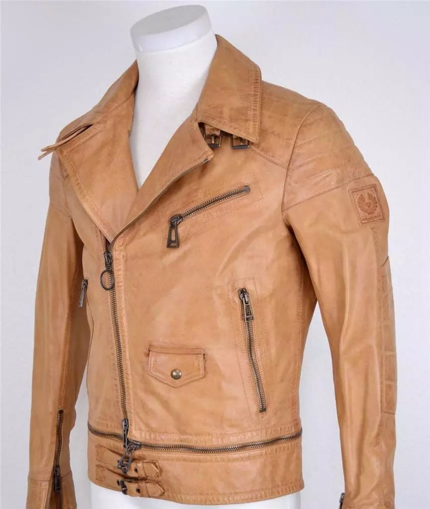 NUEVO BELSTAFF HOMBRE $2,395 EQUIPAJE MARRÓN COLWYN MOTO BLUSA CHAQUETA DE  CUERO ~38 48