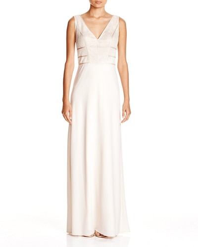 aidan mattox double v neck gown