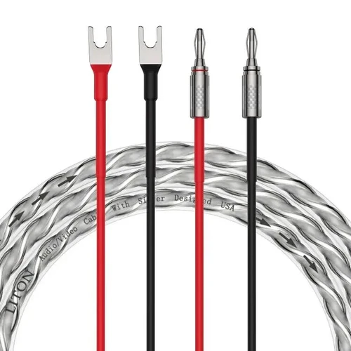 Par de cables de altavoz enchapados en plata 6N OCC enchufe banana y cable de altavoz de audio HiFi - Imagen 7 de 17