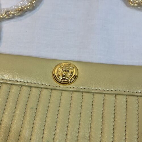 Bolso bandolera vintage años 80 Anne Klein para cuero Oroton latón león totalmente nuevo - Imagen 3 de 11