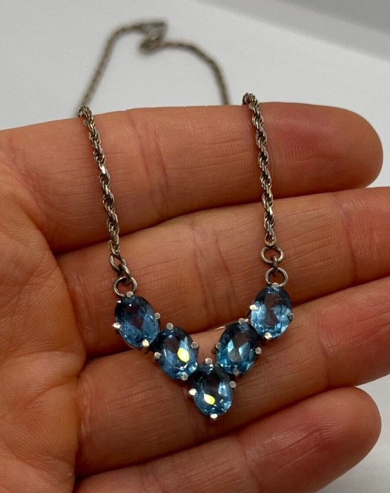 COLLAR TOPACIO PLATA ESTERLINA 925 ITALIA Foto 2 de 4