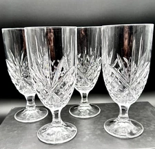 Godinger DUBLIN 16 oz Crystal-Cut Unleaded Iced Tea Glass Goblets SET/4 Slovakia