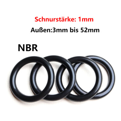 ORinge 3 - 52 mm Schnurstärke 1mm NBR70 Dichtungsring Dichtring O-Ring Gummiring