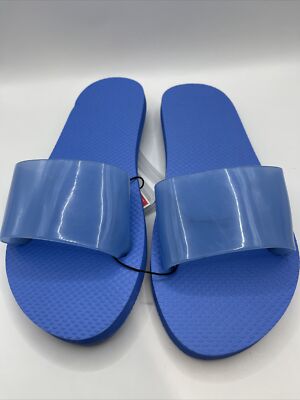 West Loop Women's Jelly Slides Foam Sandals Blue Size L 9 - 10