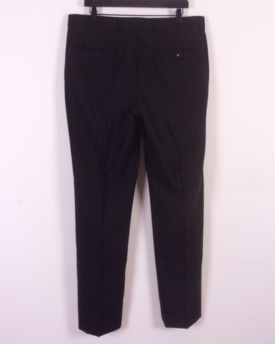EUC Andrew Fezza Assets Black Chalkstripe 100% Wool 2 Pc Business Suit sz 42 L - Picture 7 of 7
