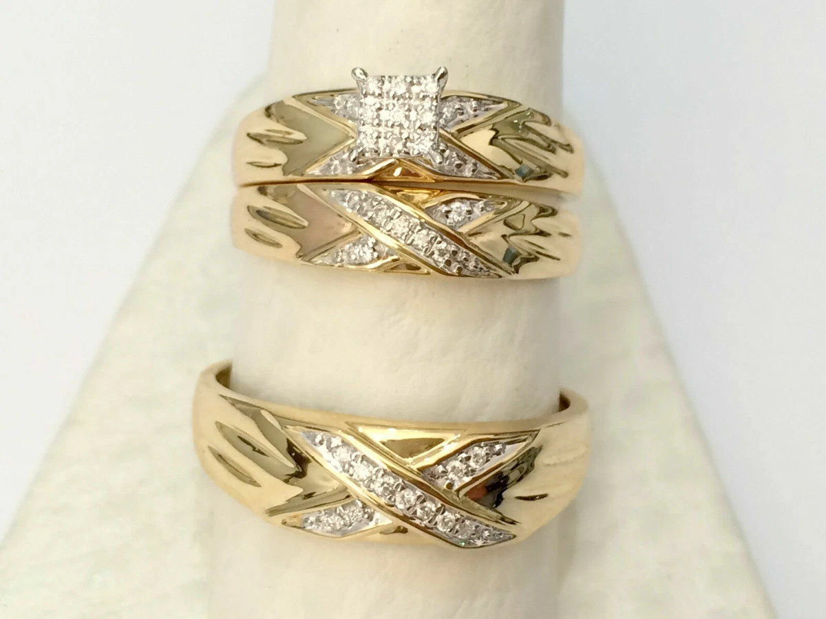 Ebay gold online wedding ring sets