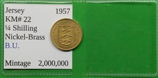 World Foreign Old British B.U. Jersey 1/4 Shilling Coin 1957 KM# 22 !!