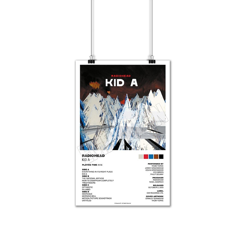 Radiohead Kid A 2000 Vinyl Record LP Album Poster Art Print