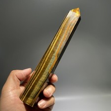8.2" Natural Golden/Blue Chatoyant Tiger's Eye Tower, Healing Crystal Point