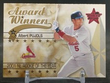 Albert Pujols 2002 Leaf Rookies & Stars Award Winners 2001 NL Rookie Of The Year