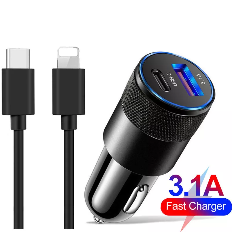 Car Adapter Charging Adapter for Cell Phone Charging Cable USB Car for  Apple iPh