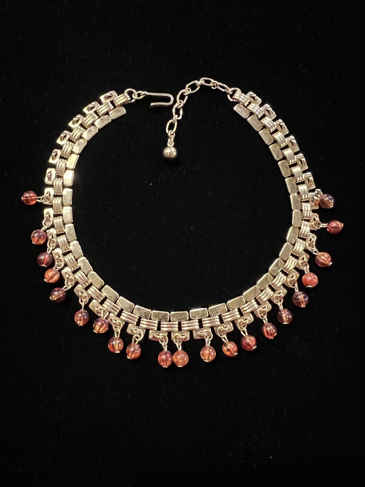 Vintage Trifari Crown Mark Amber Lucite Dangle Egypti… Gem