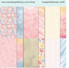 Stampin Up SAND  SEA Designer Series Paper 12 Sheets 12x12 DSP Full Pack