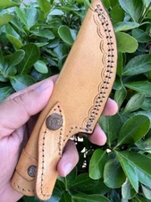 Handmade 8”Fixed blade Knife Leather Sheath / Scout Holster / vertical Knife