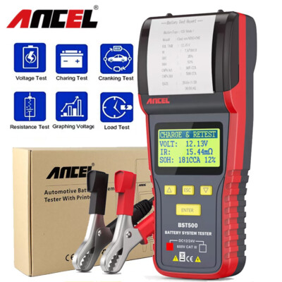 12V 24V Car Battery Tester Accuracy Analyzer with Printer for Truck SUV ATV RV