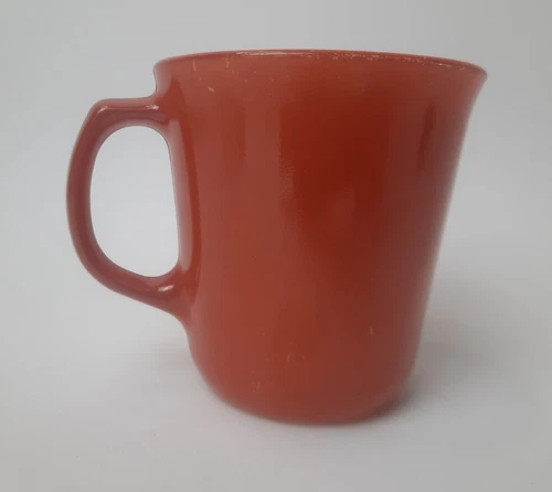 VTG  Pyrex D Handle/ Coffee Mug/burnt Orange/USA/Tea Cup/milk Glass