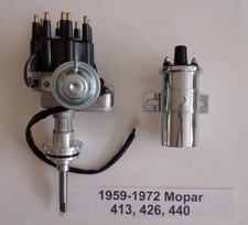 Mopar 413-426-440 Black Ready-to-run Small Cap Hei Distributor Chrome 45k Coil