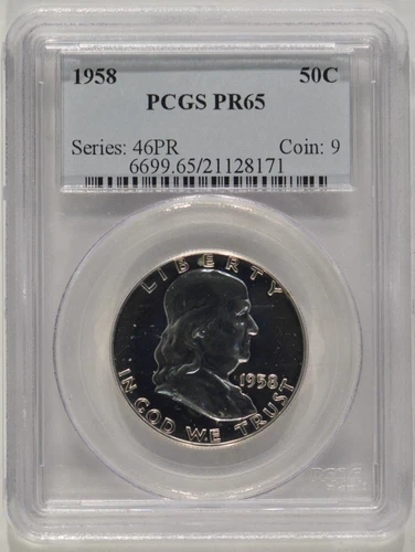 1958 Franklin Proof Silver Half Dollar 50c PCGS PR65 21128171