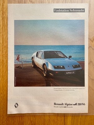 Renault Alpine A 310 V6 Endstation Sehnsucht 1982 Vintage Ad Werbung Reklame