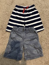 2 pc Hanna Andersson Shorts bundle size 100 4y Blue Sailboat Cargo Terry Striped
