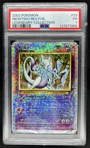 2002 Pokemon Legendary Collection Mewtwo Reverse Holo #29/110 PSA 1