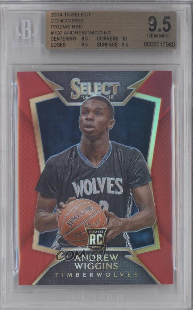 2014 Panini Select Concourse Red Prizm /149 Andrew Wiggins BGS 9.5 GEM MINT 02hp