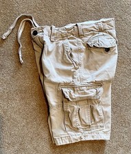 ABERCROMBIE KIDS Boys Khaki Cargo Distressed Shorts Size 14- Excellent Condition