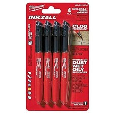 48223104 Inkzall Point Marker, Fine, Black, 4...