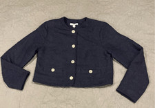 Free Assembly Navy Blue Knit Blazer Jacker Medium 8/10 New