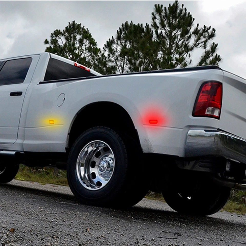 Clear Amber Red LED Side Marker Lights For 2010-2017 Dodge Ram 2500 3500 4-20X - Image 3 of 4