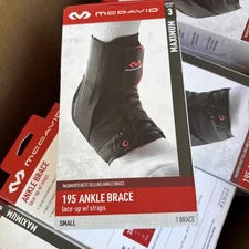 New! McDavid 195 ankle brace lace-up W/straps level 3 small 8-8.5”