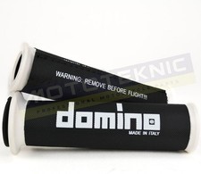 Domino White & Black XM2 Soft Motorcycle Grips & Grip Covers fits Kymco Bikes