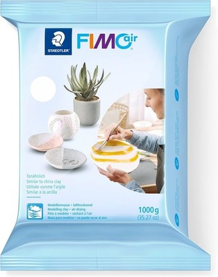 STAEDTLER 8101-0 FIMO Air Basic - lufttrocknende Modelliermasse, 1 kg - weiß