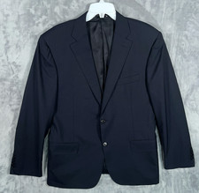 Canali Silver Label Suit Jacket Mens 42R US 52 IT Navy Blue Blazer Check Italy