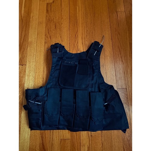 Tactical Load Bearing Vest Black MOLLE Multi-Pouch Airsoft Paintball Gear