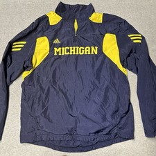 Adidas Jacket Adult Medium NCAA University of Michigan 1/4 Zip Climaproof