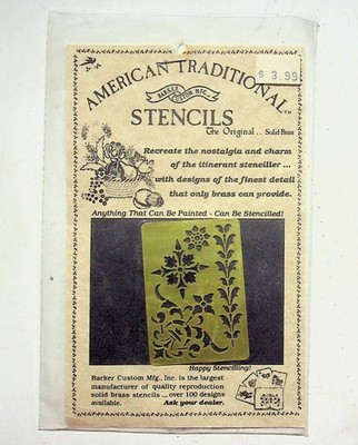 Barker Custom Mfg American Traditional Solid Brass Stencil Floral 1986 USA V NOS