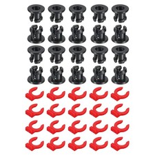 20 Set 3D Printer Tube Coupler Set Joint Connector 10mm OD x 4mm ID, Black/Red