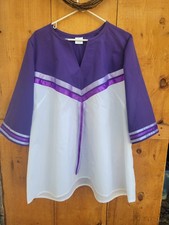 Woman's purple and white ribbon shirt Size XL powwow regalia FREE SHIPPING