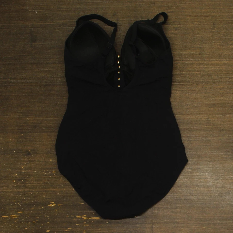 Profile By Gottex Tutti Frutti D Cup V-Neck One Piece Swimsuit Black 14D - Image 2 of 4