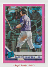 2019 Donruss Baseball Holo Pink #38 Garrett Hampson RR RC - Colorado Rockies