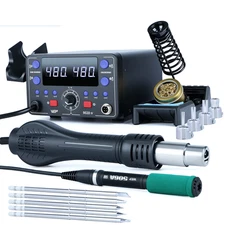 WEP 902D-IV 775W T12 Soldering Stastion Hot Air Gun Digital Desoldering Rework