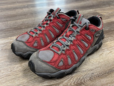 Oboz Womens 9 Hiking Shoes Sawtooth II Low B Dry Waterproof Red Gray Lace Up