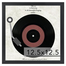Wood Vinyl Record Frame for the Wall, Display 12.5x12.5 Album Cover and 12x12...