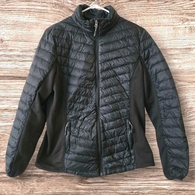 32° Heat Down Fill Puffer Jacket Black Outdoor Cabin Lightweight Packable  Sz L