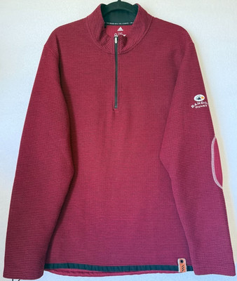 Adidas Adicross Pullover Golf Men 2XL Red Quarter Zip  Waffle Knit Bandon Dunes