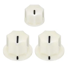 Effect Pedal Knob Set, 5/8" 13/32" Plastic Brass Electric Guitar Knobs,White