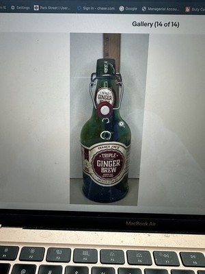 Trader Joe s Triple Ginger Brew Empty Bottle Green Glass Good Condition