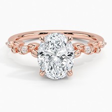 14K Rotgold IGI-zertifizierter, im Labor herg...